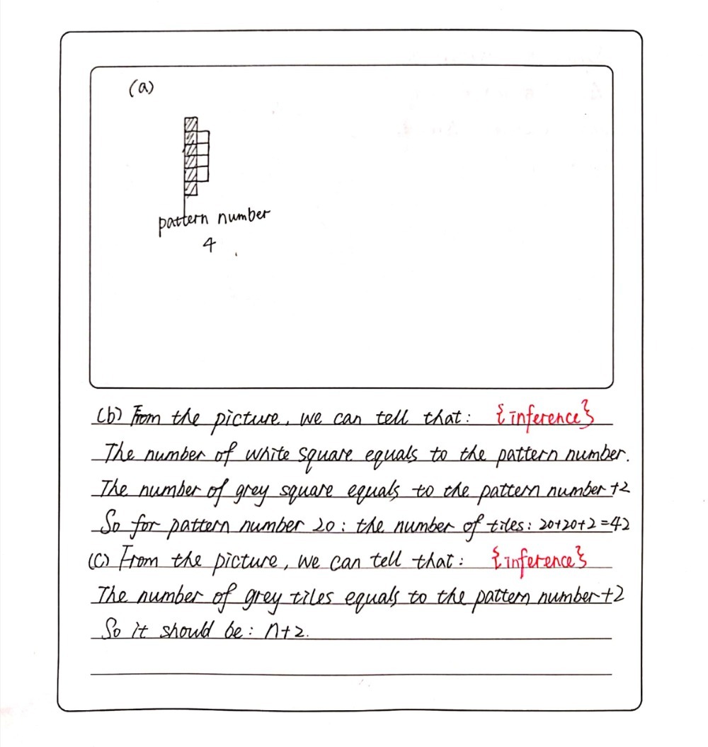 Solved: Here is a sequence of patterns made with grey square tiles and ...
