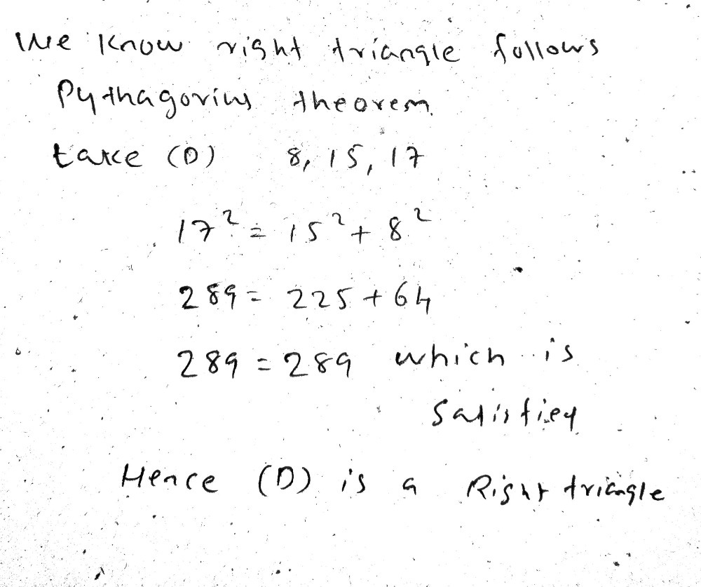 The Three Sides Lengths Of Four Triangles Are Give Gauthmath