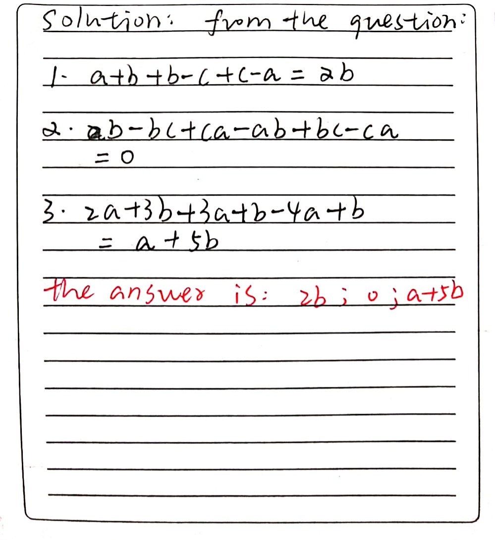 B Add Up The Expressions 1 A B B C C A 2 Ab Gauthmath