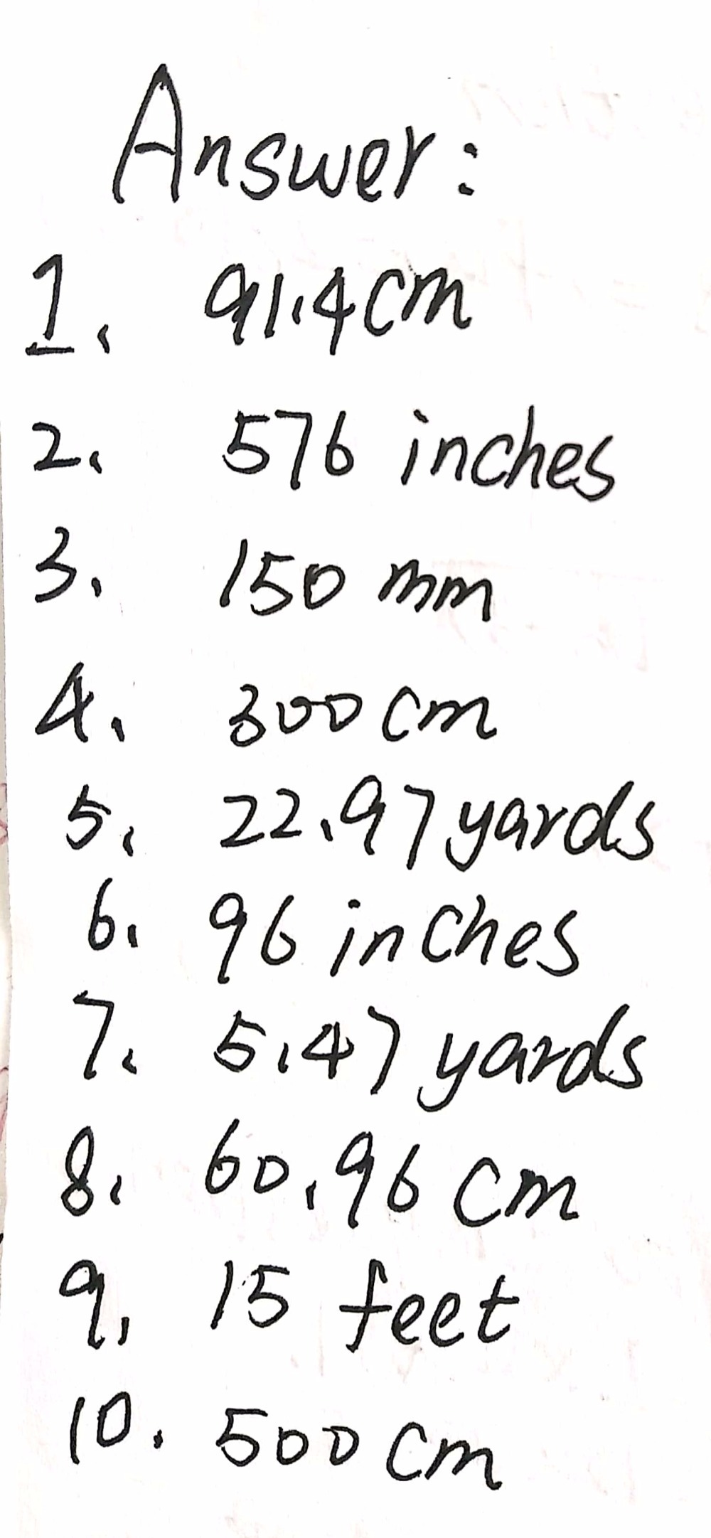 1 36 Inches Underline Cm 2 16 Yards Underline In Gauthmath