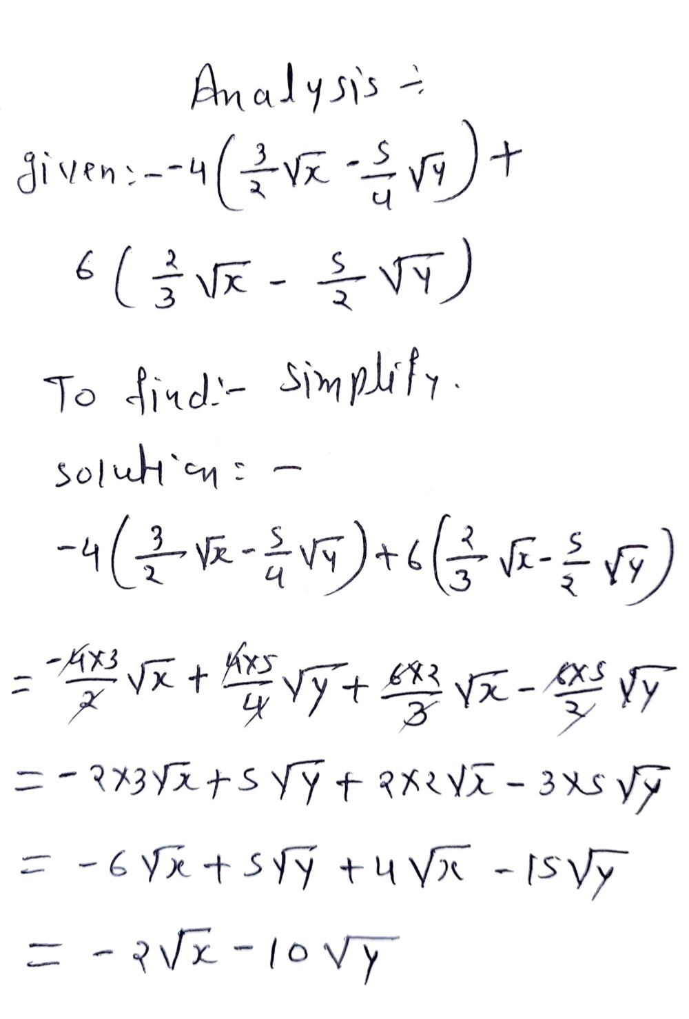 4 3 2 Square Root Of X 5 4 Square Root Of Y 6 Gauthmath