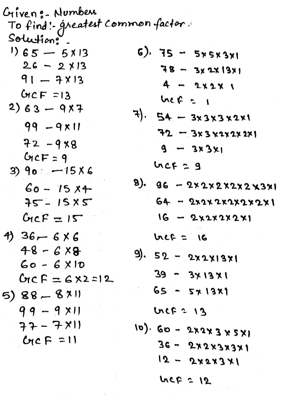 Greatest Common Factor GCF Grade 25 Factoring Works - Gauthmath For Factoring Greatest Common Factor Worksheet