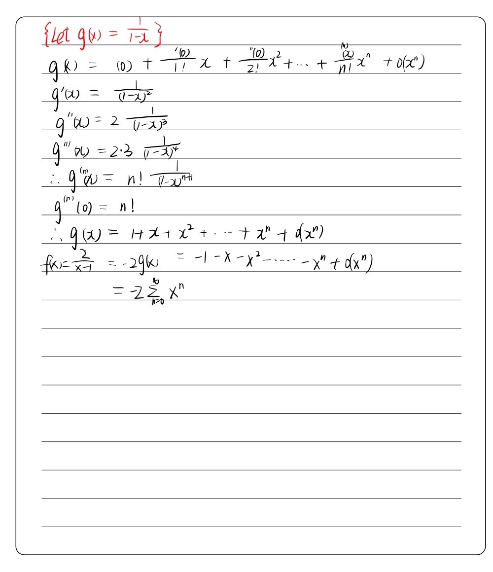 The Power Series Representation Of The Function Fx Gauthmath