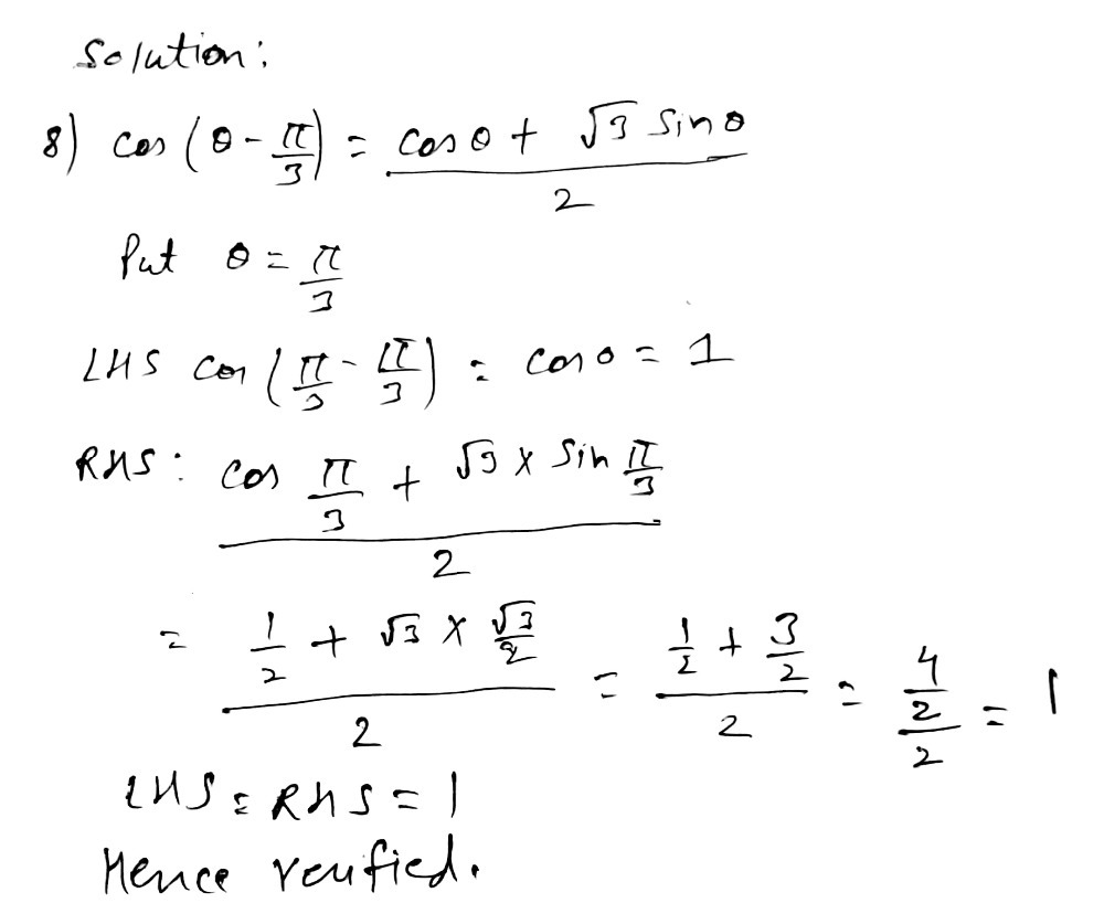 Verify The Following Identity 8 Cos 8 Frac Gauthmath