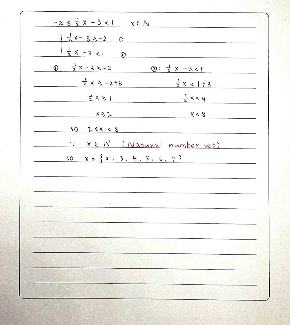 G Inequality And Show The Solution O1 2 Q 1 Gauthmath