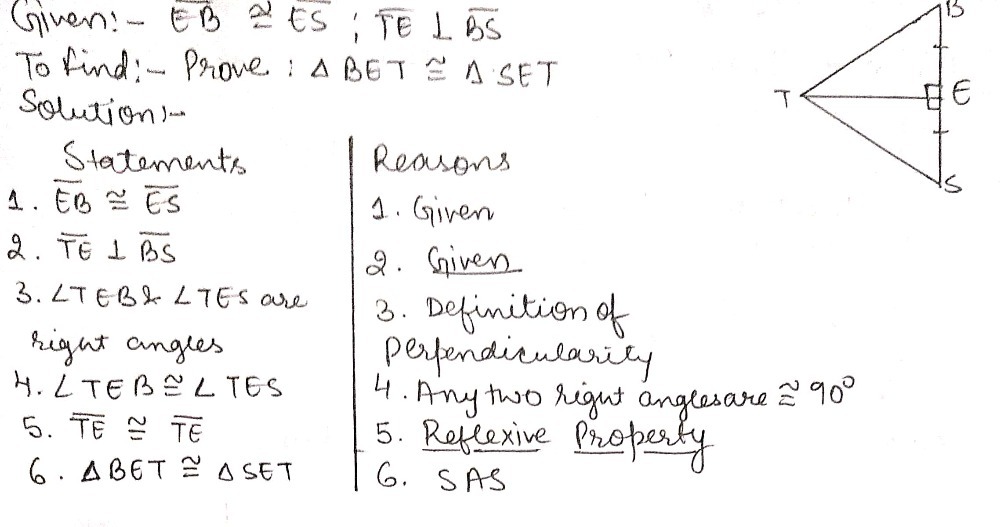 Over Line Math Solved: For items 13-15. Given: overline EB≌ overline ES overline TE⊥ ...