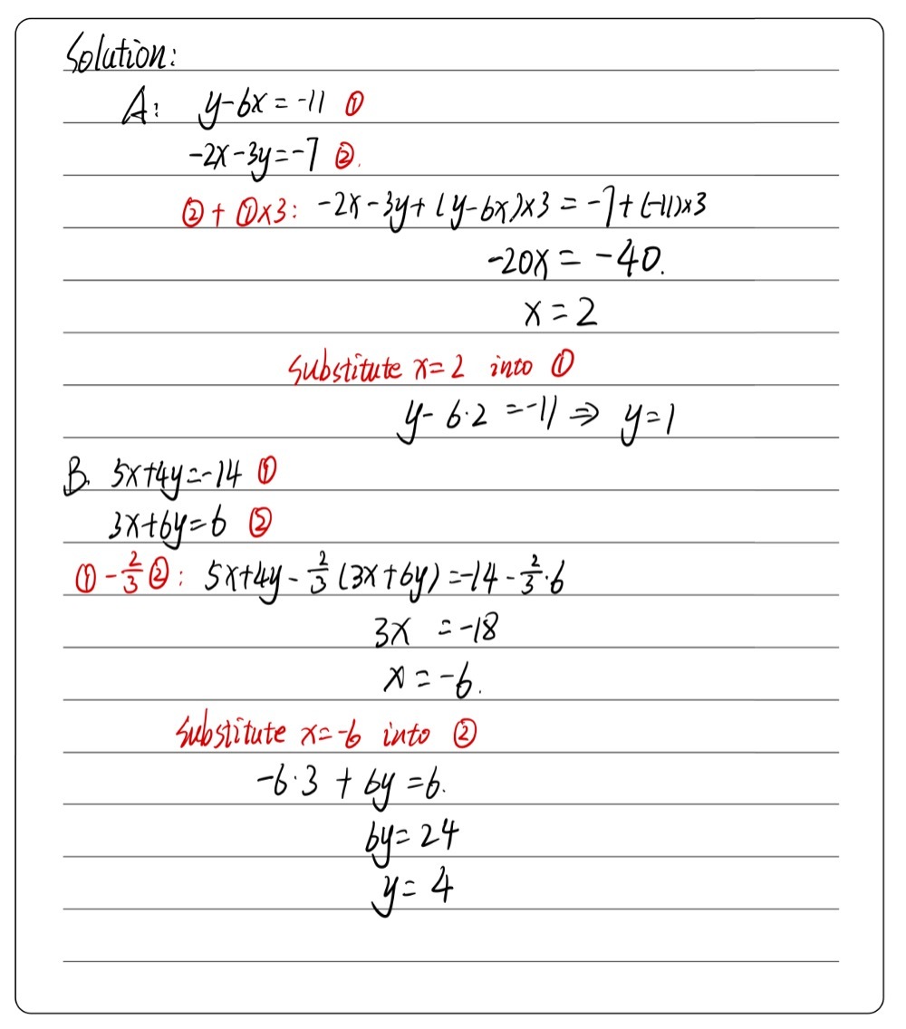 Iii Solve The Following System Of Equations Elimi Gauthmath