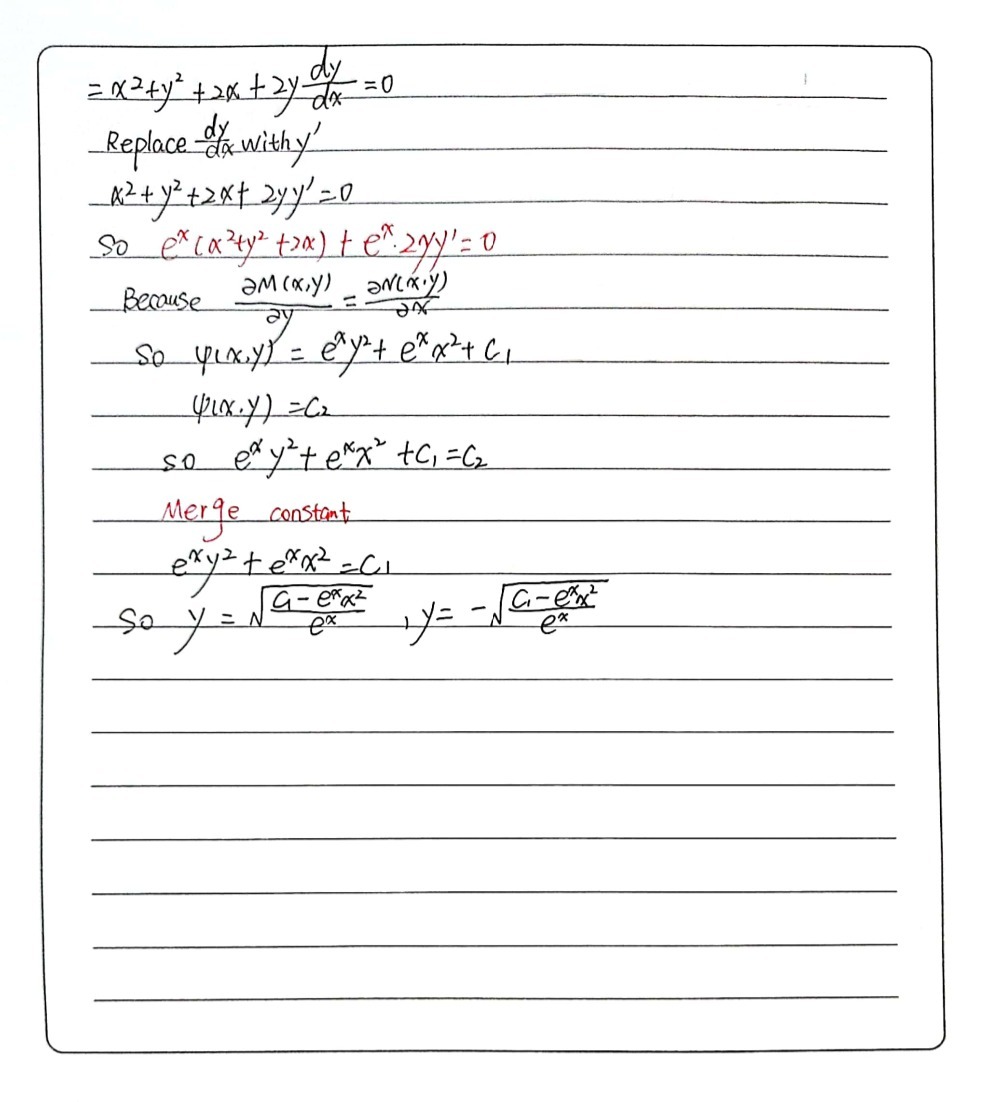 Solve The Following Differential Equations I X2 Y2 Gauthmath