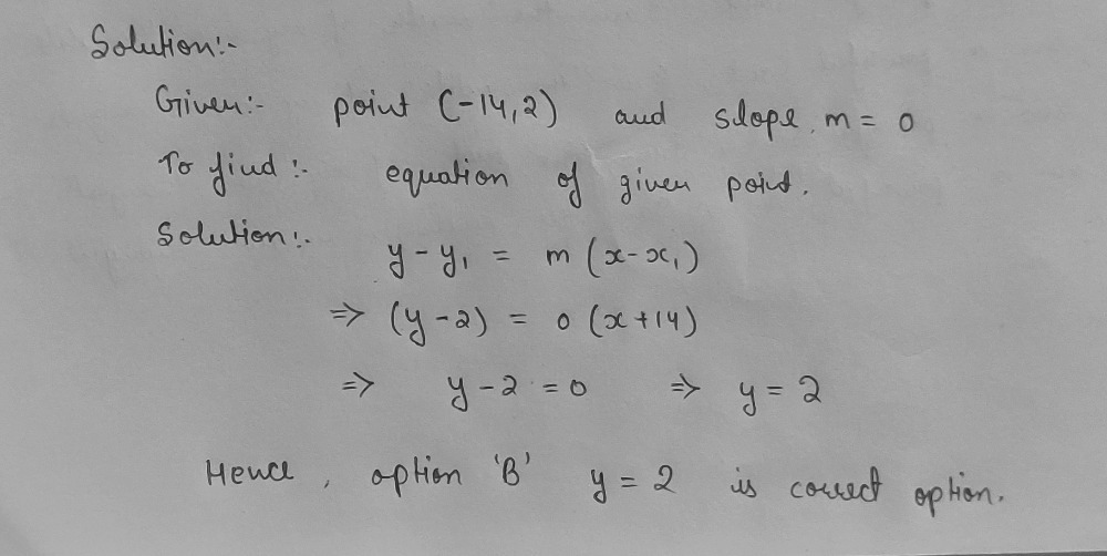 Which Equation Represents A Line With A Slope Of 0 Gauthmath