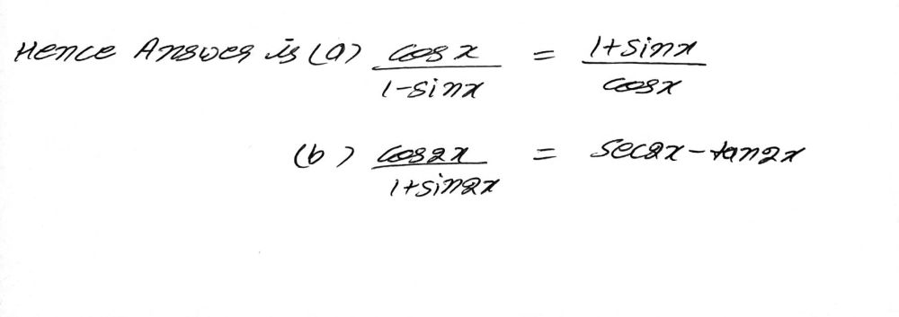 Prove Each The Following Trigonometric Identities Gauthmath