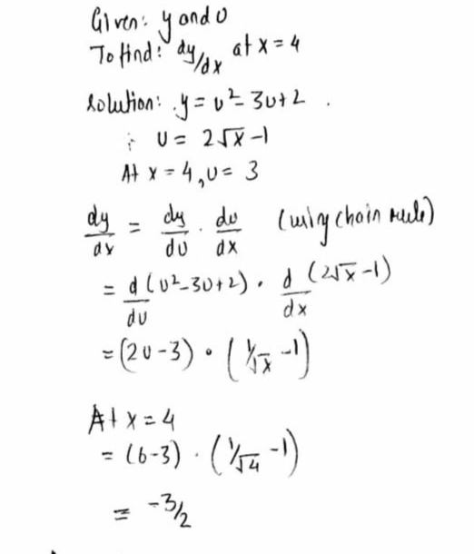 2 If Y U3 3u 2 And U 2 Square Root Of X 1 Fi Gauthmath