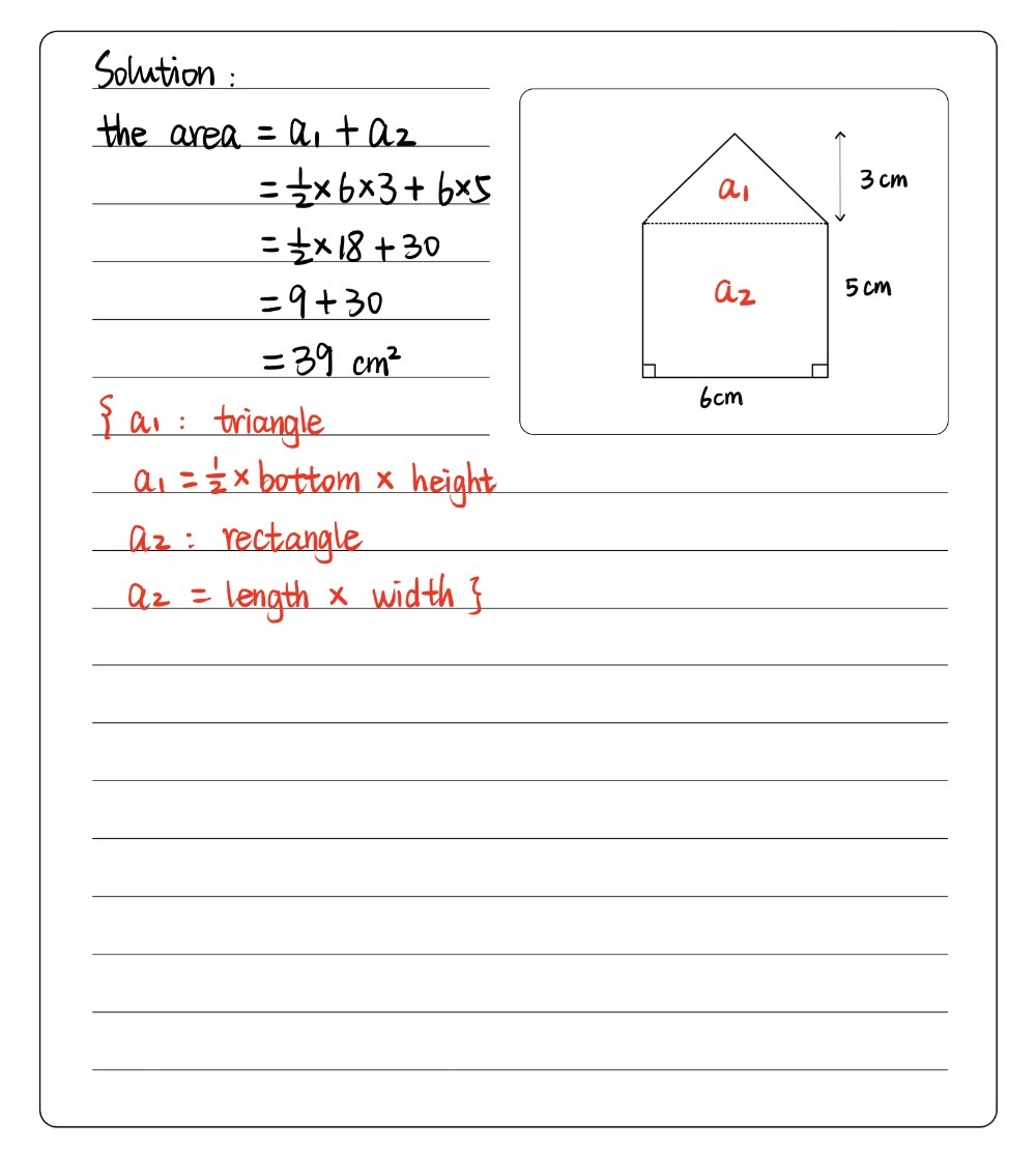 Solved: Find the area of the composite figure below.* 1 poim A. 29 ...
