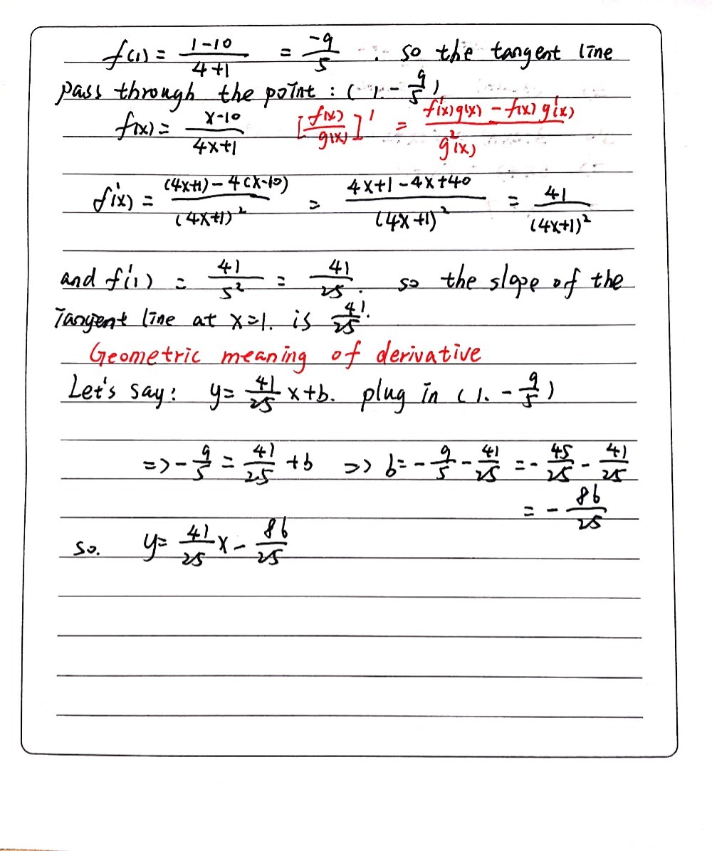 Let Fx Fracx 104 X 1 Using Guotjent Rule Fino An Gauthmath