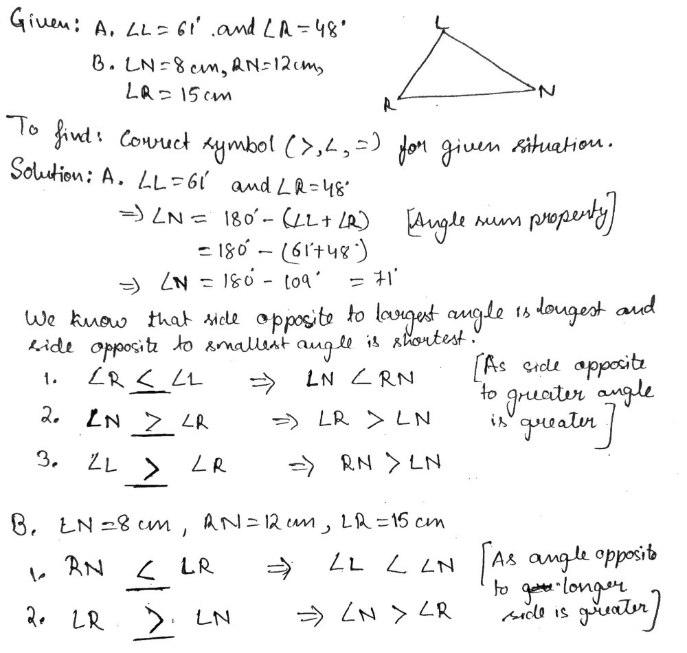 Solved: Learing Task 2. Using LRN write the correct relation symbol ...