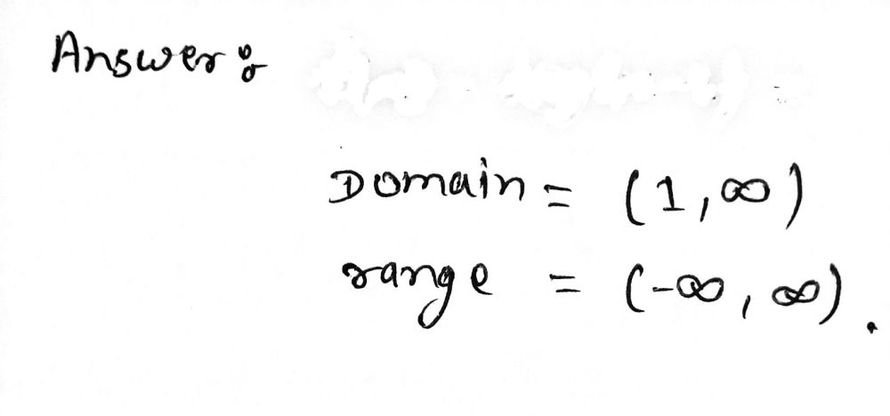 1 Fx Log X 1 Limlimits 1 1 Domain Ra Gauthmath