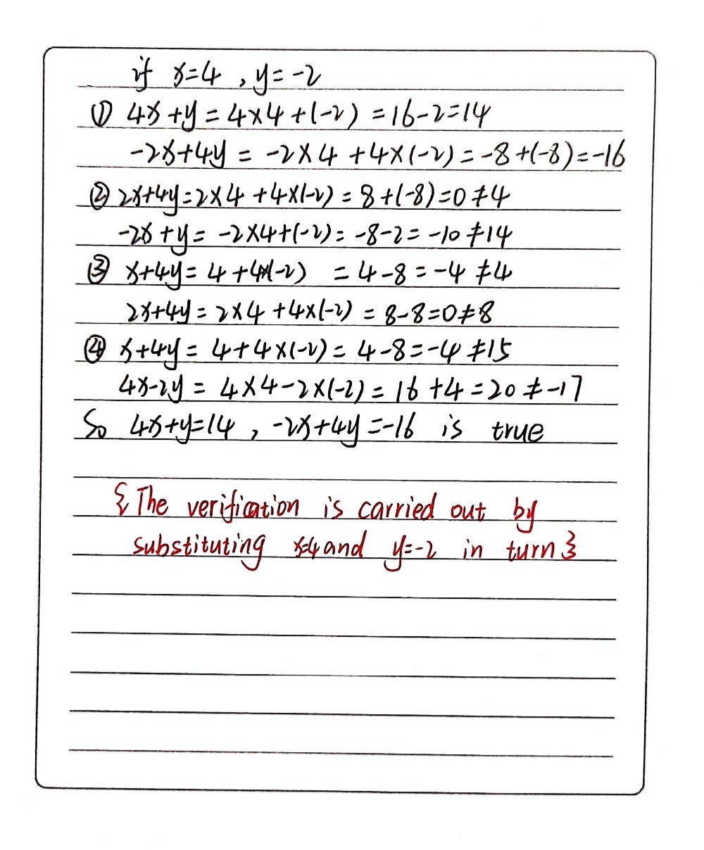 Which Linear System Has The Solution X 4 And Y 2 Gauthmath