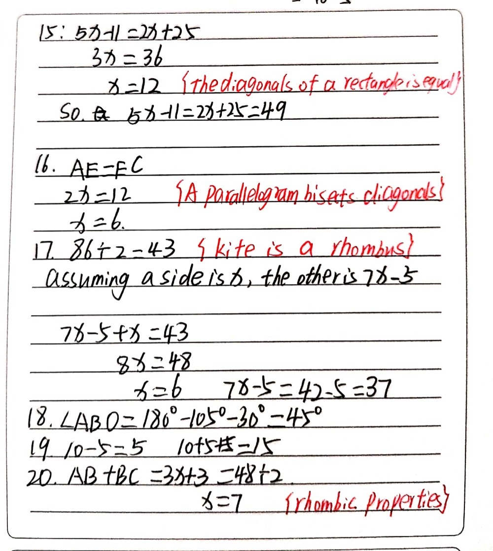 24. The diagonals of a rectangle have lengths 24x-24 - Gauthmath