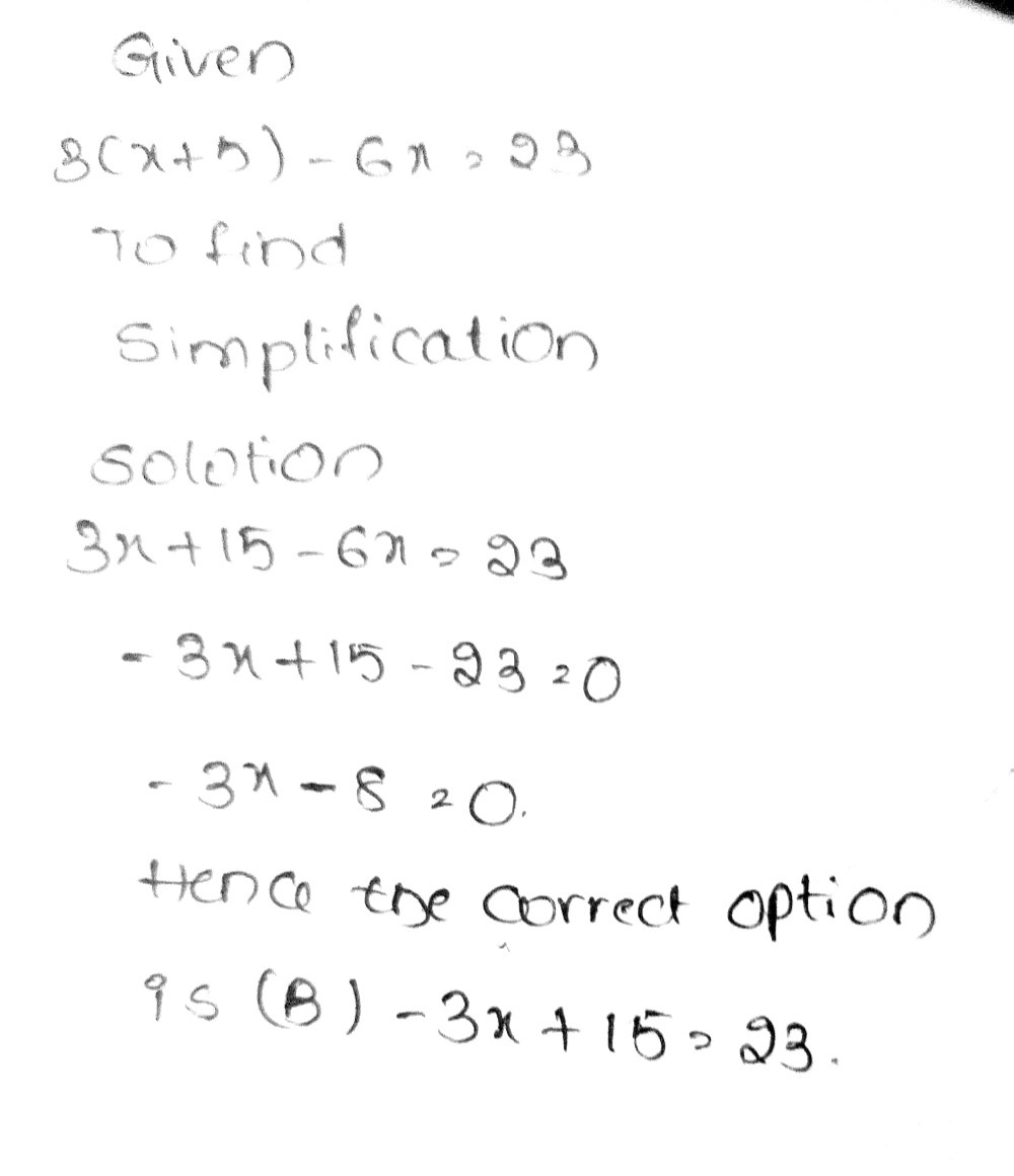 Which Of The Following Is The Simplified Version O Gauthmath