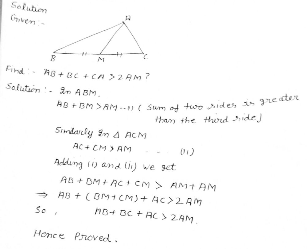 4 In Triangle Abc Am Is A Median Is Ab Ca 2a Gauthmath