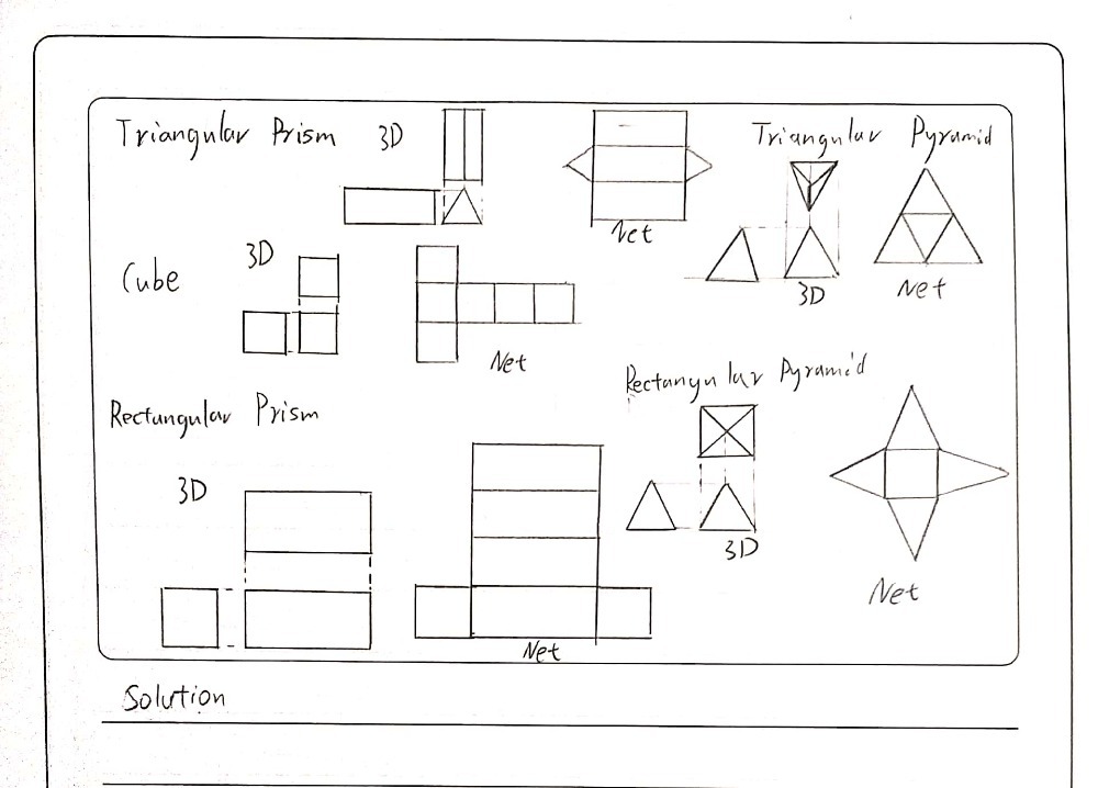 Name Three Dimensional Figure Net Triangular Prism Gauthmath