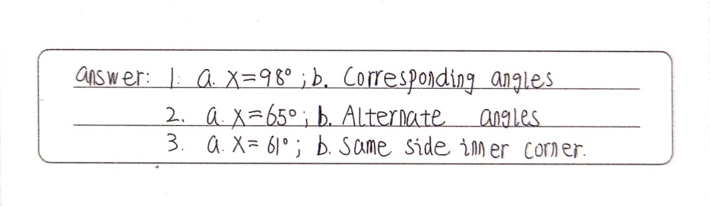 Solved: Direction: Solve for x and name the given pair of a 1. a. x ...