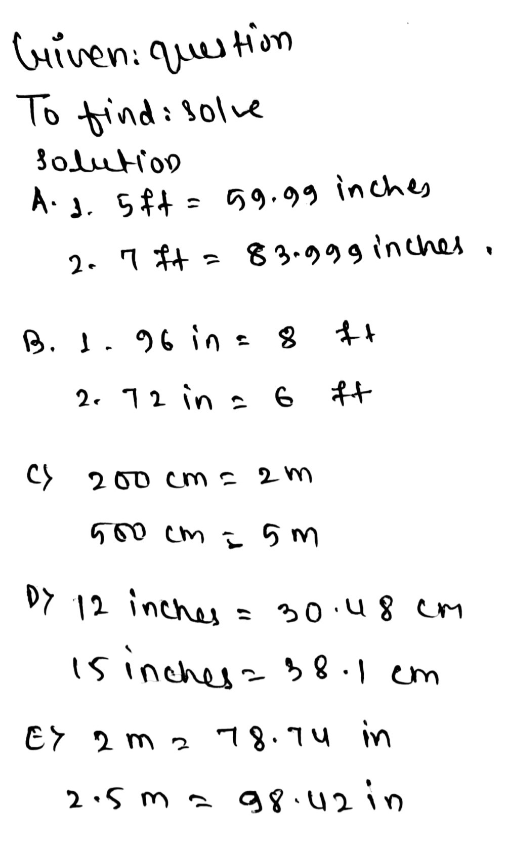 A Foot To Inches 1 5 N Underline Incelmin 2 7 Gauthmath