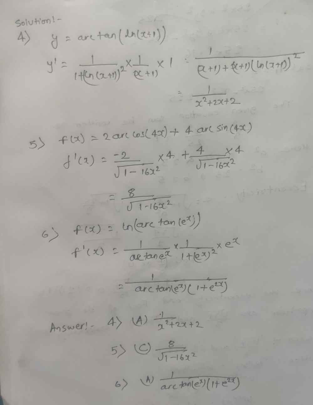 4 If Y Arctan Ln X 1 Then Y Would Be Equal To Gauthmath