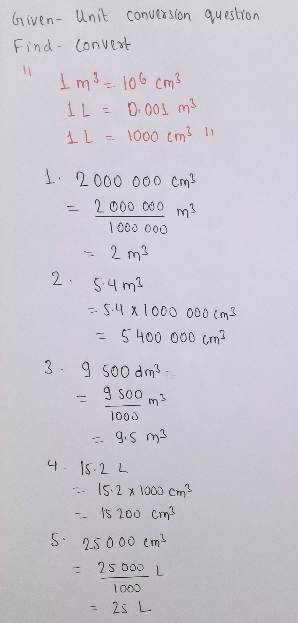 Convert The Following Cubic Units As Indicated 1 Gauthmath