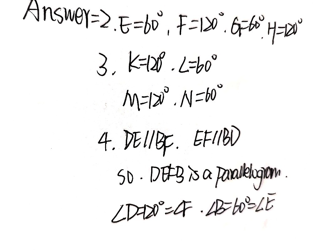 2 Efgh Is A Parallelogram With The Sizes Of E Gauthmath