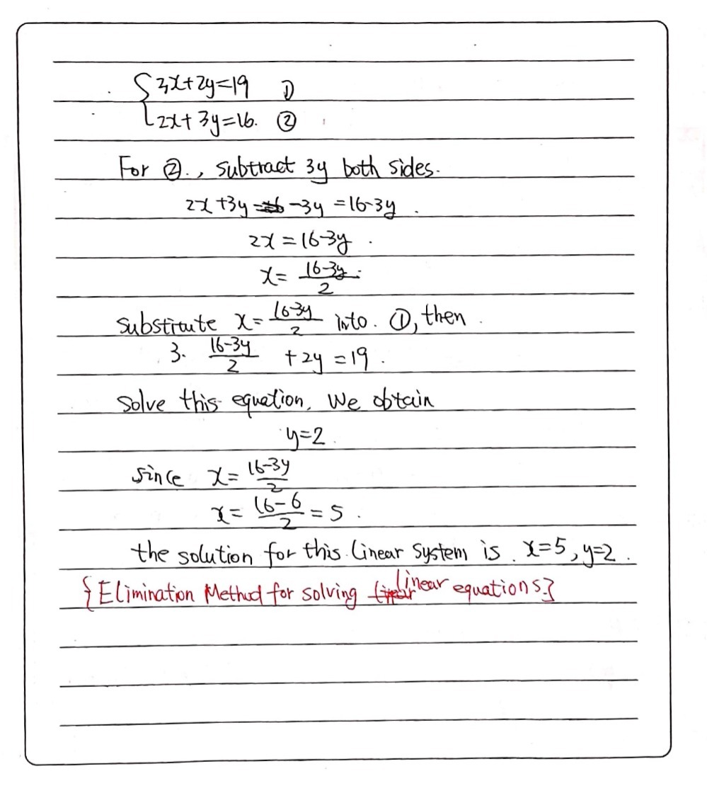 3 Solve The Following Simulta A 3x 2y 19 2x 3y Gauthmath