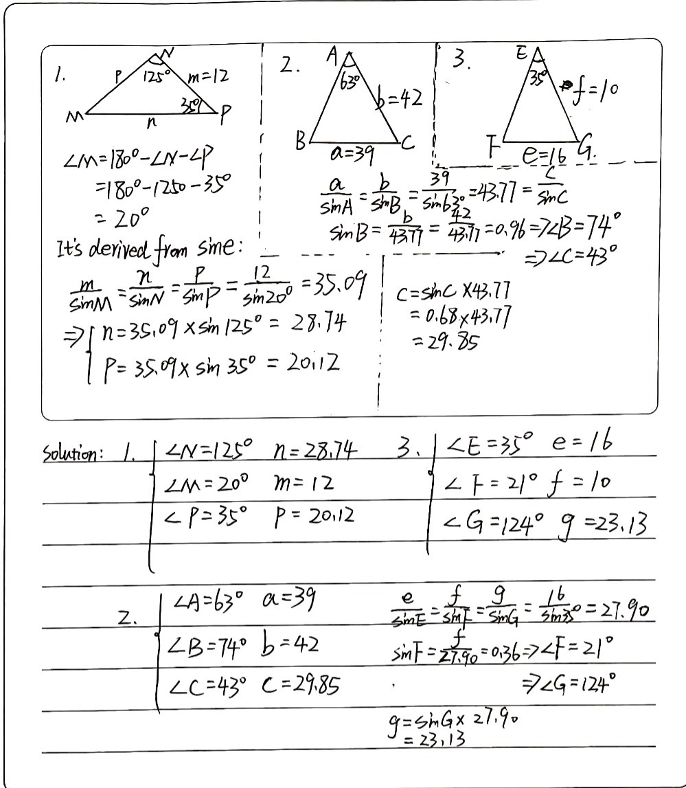 Applying The Law Of Sines Solve The Following Pro Gauthmath