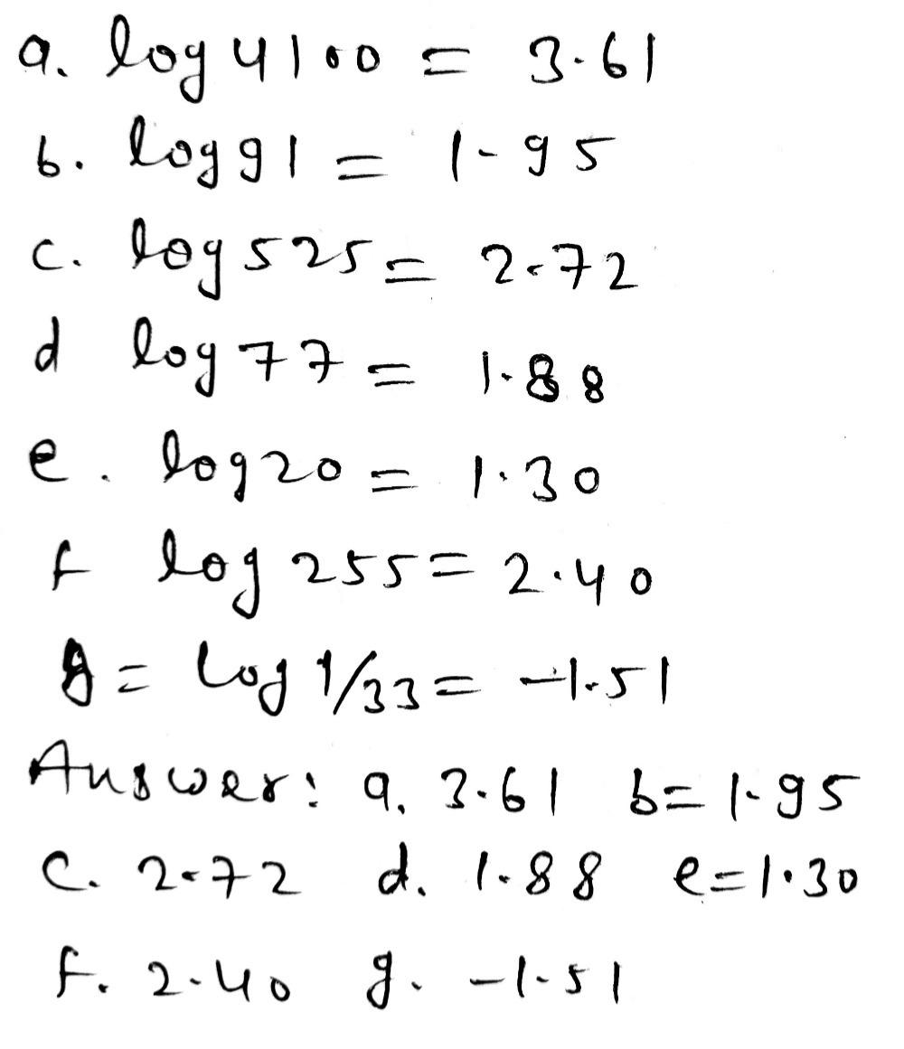 A Log 4100 B Log 91 C Log 525 D Log 77 E Log 2 Gauthmath A Log 4100 B Log 91 C Log 525 D Log 77 E Log 2 Gauthmath
