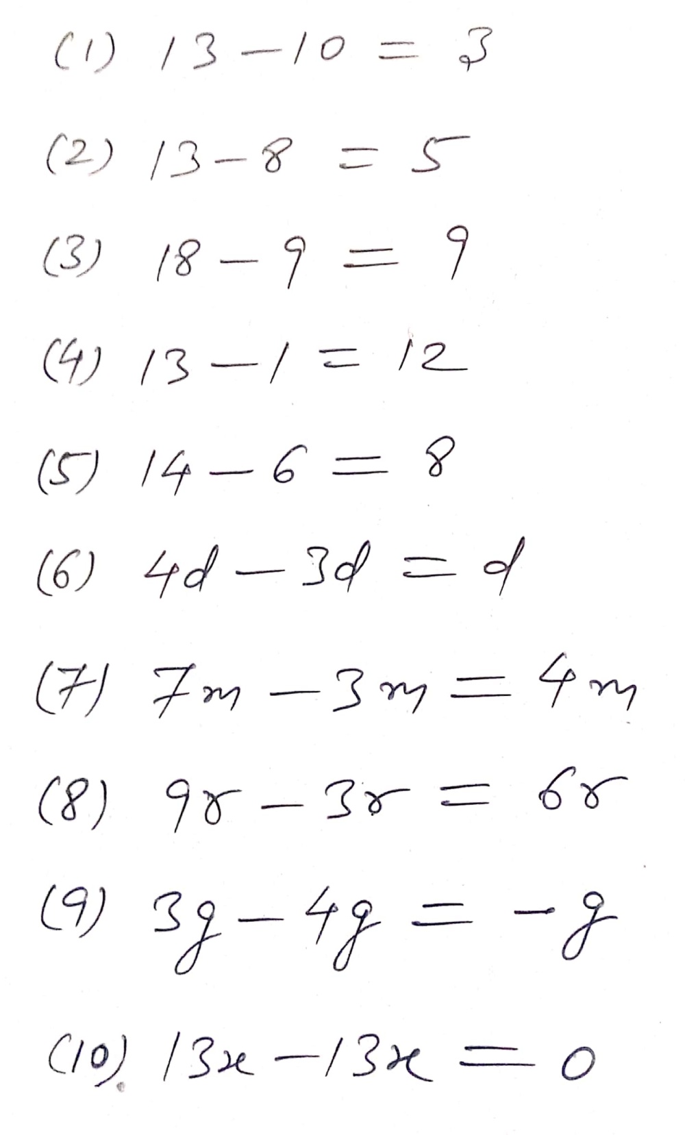 B Subtraction 1 13 10 Square 2 13 8 Square 3 Gauthmath