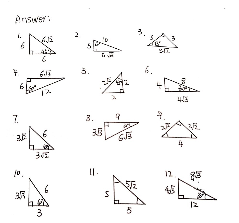 Special Right Triangles Isosceles Right Triangle 3 Gauthmath