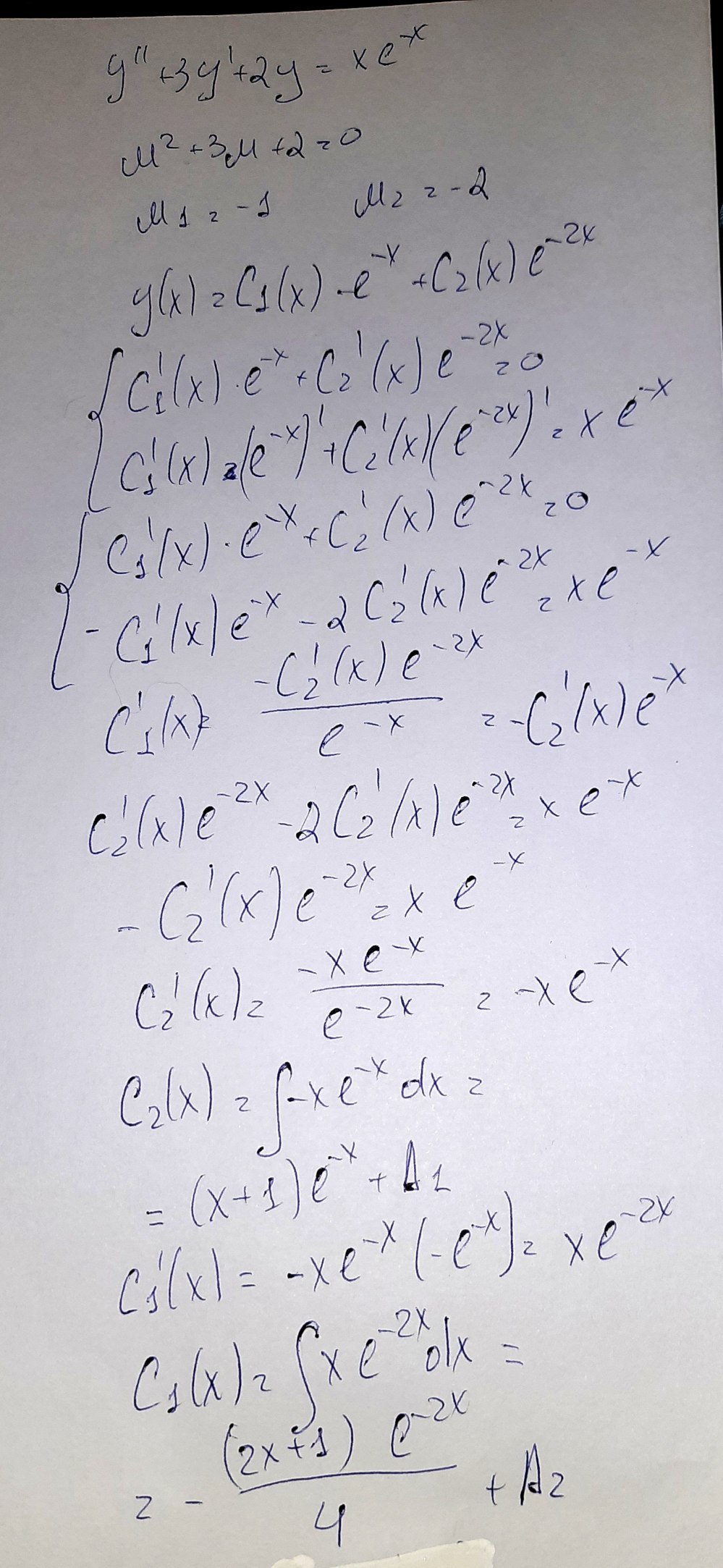 Exercise 5 Using The Method Of Variation Of Para Gauthmath