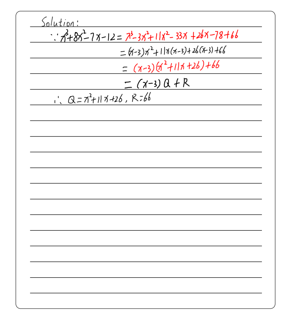 B If X3 8x2 7x 12 X 3 Q R Find Q And R Gauthmath