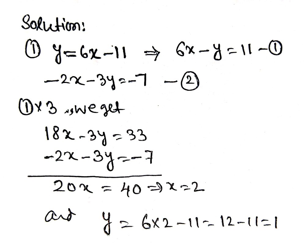 1 Y 6x 11 2 2x 3y 1 2x 3y 7 Y X 1 3 Y 3x 5 4 Gauthmath 1 Y 6x 11 2 2x 3y 1 2x 3y 7 Y X 1 3 Y 3x 5 4 Gauthmath