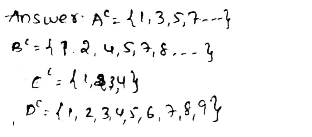 Let N Be The Universal Set And A B C D Bet Its Gauthmath