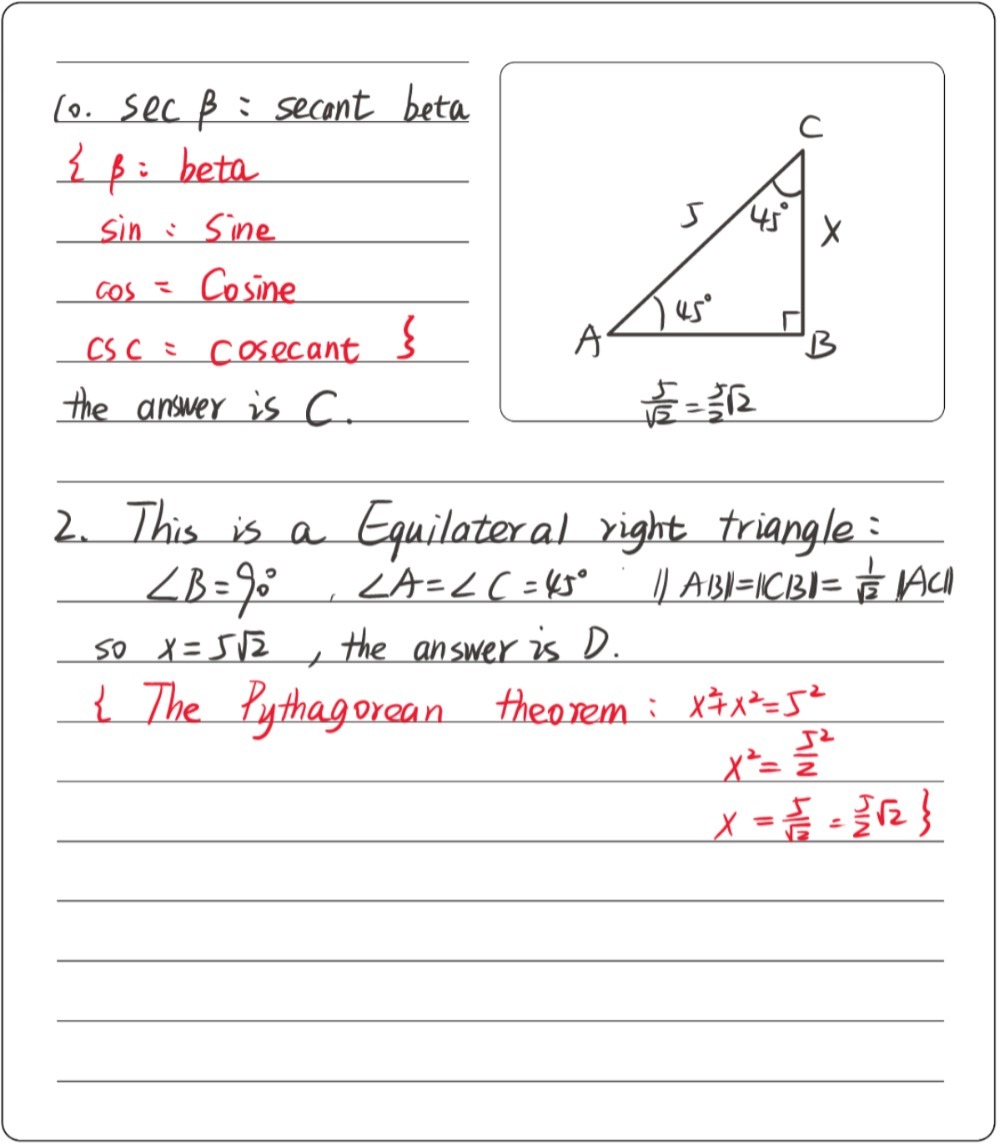 10 Sec B Is Read As A Sine Theta B Cosine Beta Gauthmath