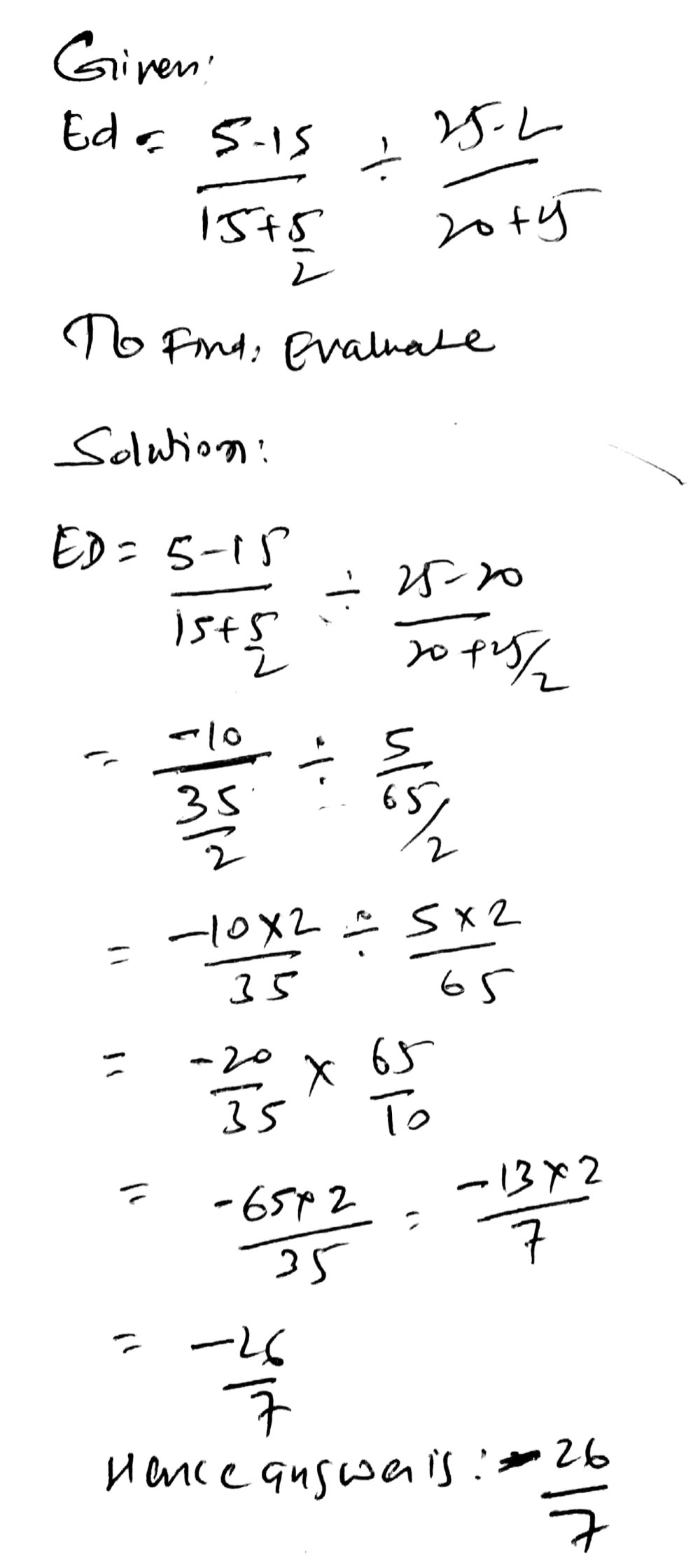 Computation E D Frac 5 1515 5 2 Frac 25 Gauthmath