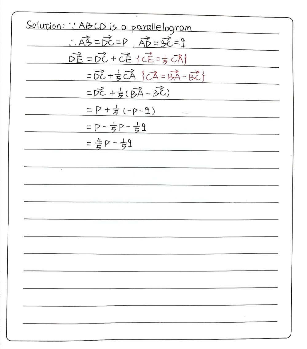 Abcd Is A Parallelogram Vector Ab P Vector A Gauthmath