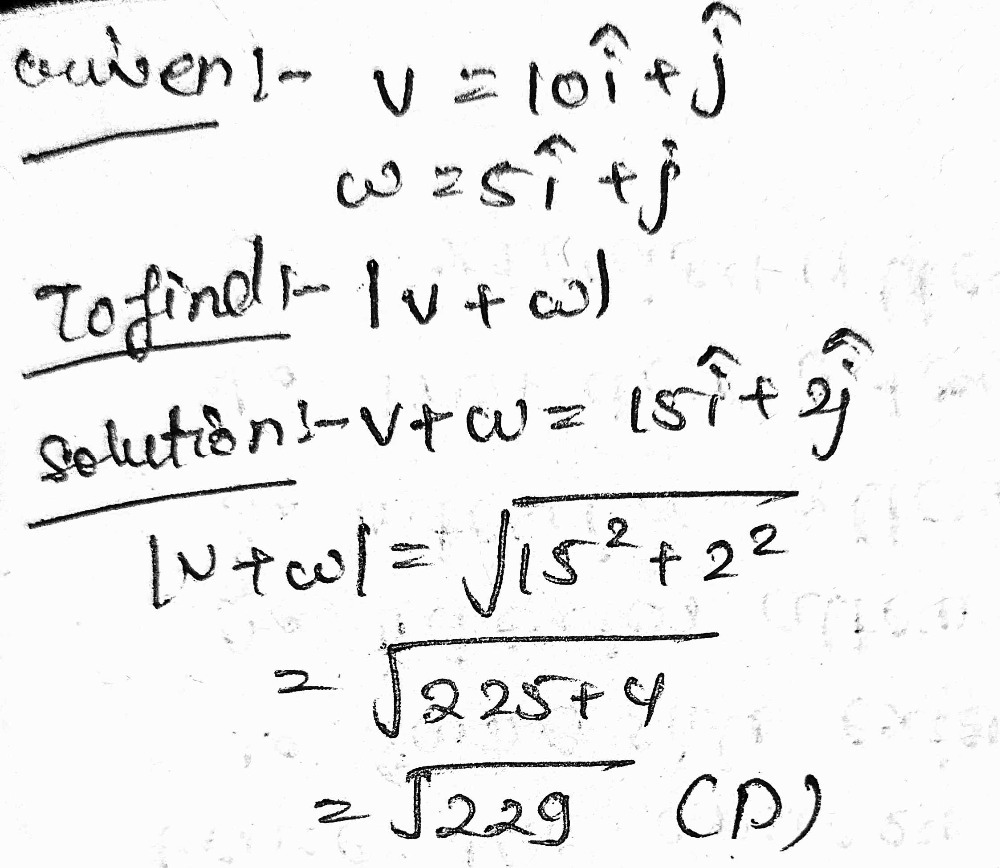 Cu V 10i J And W 5i Find Parallel V W E A 5 Gauthmath