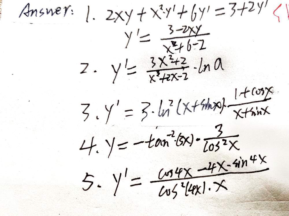 Learning Task 1 Determine The Derivative Of The F Gauthmath