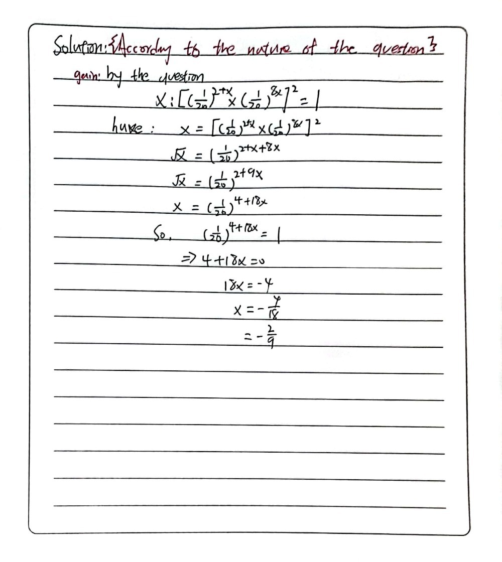 Solve The Following Indicial Equation In X 1 Gauthmath