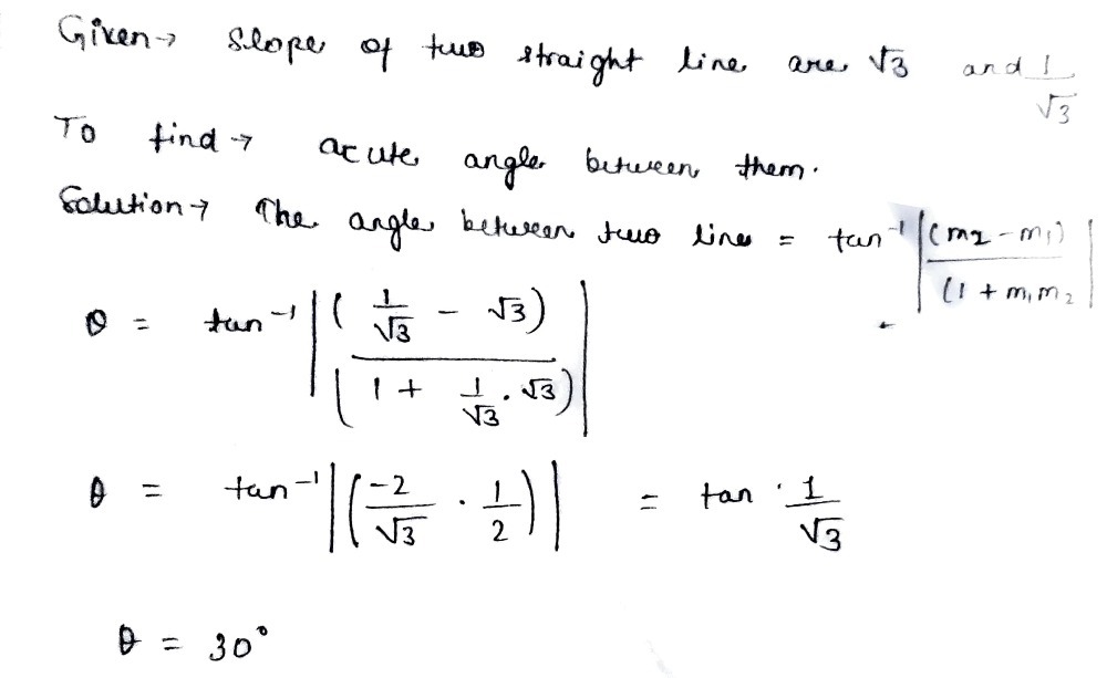 Vs Ae Tt Pi If The Slopes Of Two Straight Lines A Gauthmath