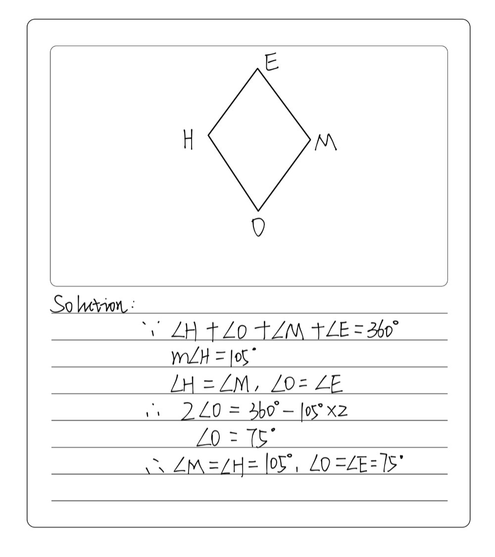 15 What Is The Measure Of Angle M In Rhombus Home Gauthmath