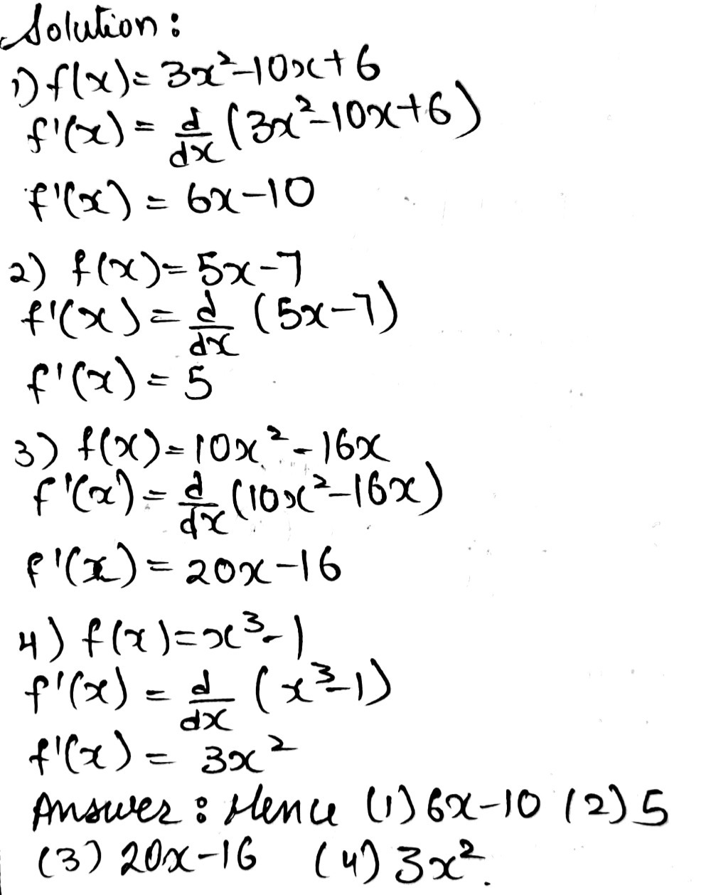 Ii Directions Find The Derivative Of The Followi Gauthmath