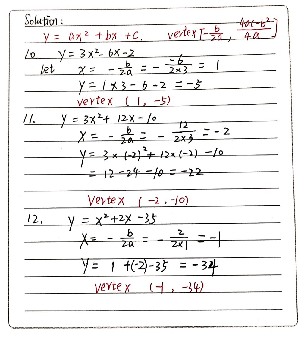 Find The Vertex Of Each Parabola 10 Y 3x2 6x 2 1 Gauthmath