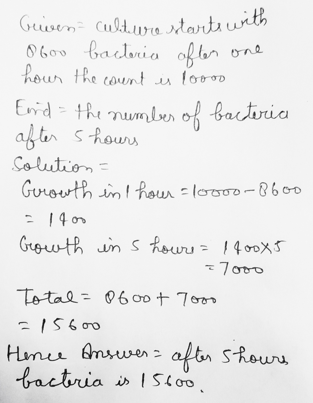 8 A Culture Starts With 8600 Bacteria After On Gauthmath