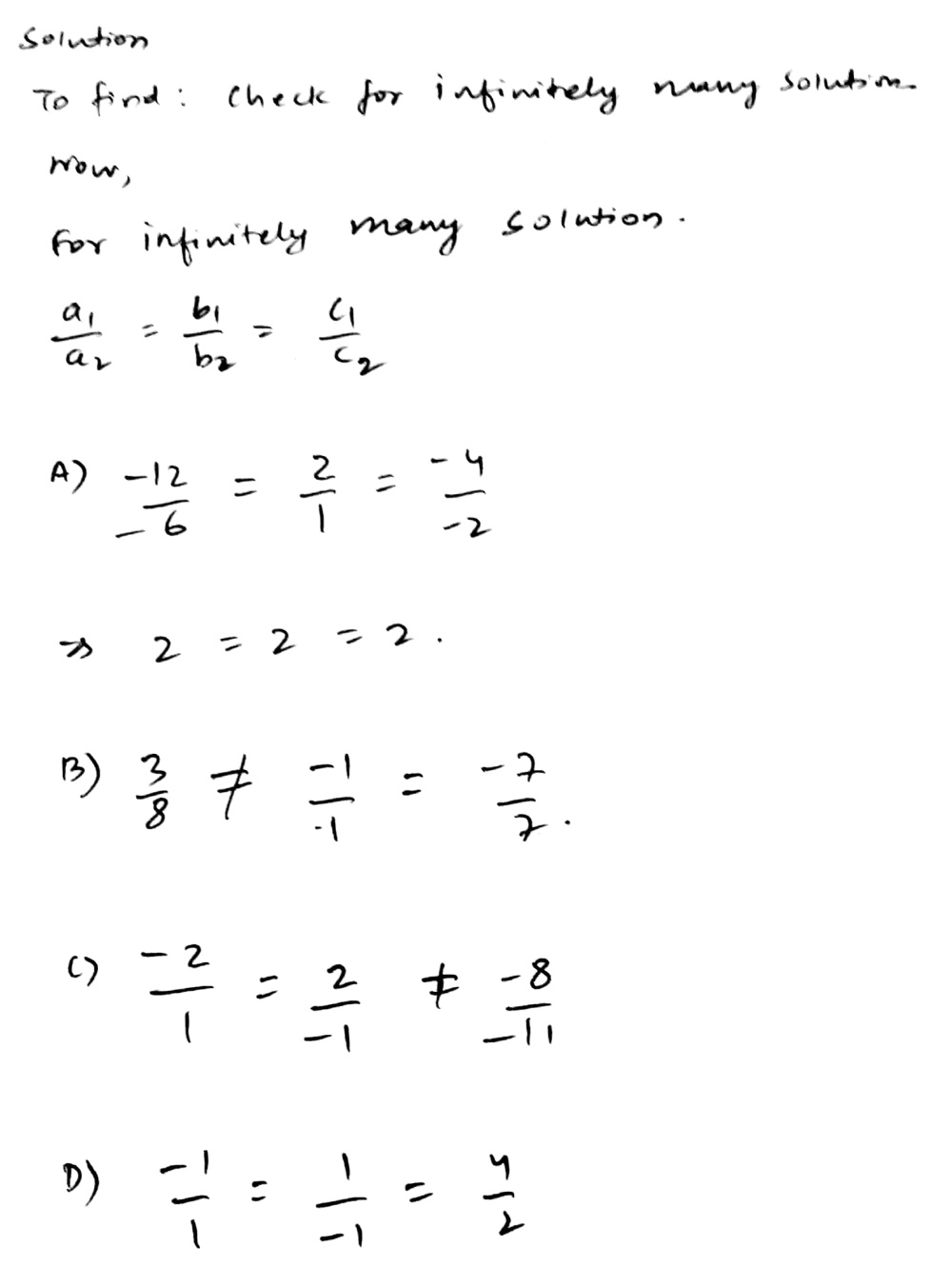 Which System Has Infinitely Many Solutions 12x 2 Gauthmath